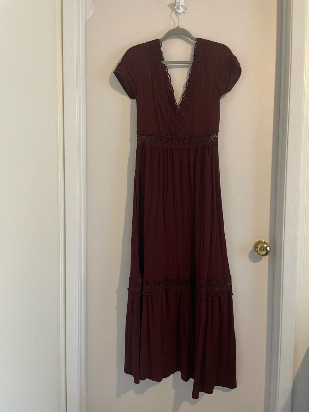 Altar’d State Burgundy Boho Maxi Dress Size M EUC